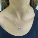 Colar Corrente Cordao Gargantilha Banhado Prata 925 Coração Vazado