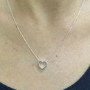 Colar Corrente Cordao Gargantilha Banhado Prata 925 Coração Vazado