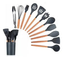 Drop Kit 12 Peças Colher para Cozinha Silicone BPA Antiferrugem Utensílios de Cozinha Jogo de Colher
