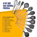 Drop Kit 12 Peças Colher para Cozinha Silicone BPA Antiferrugem Utensílios de Cozinha Jogo de Colher