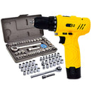 Furadeira Parafusadeira Bateria + Jogo Ferramentas