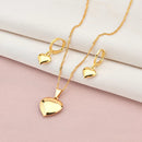 Conjunto Feminino Colar E Brinco Folheado De Ouro 18k Semi Joia