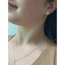 Conjunto Colar E Brinco Coração Femino Cravejada Zircônia Cristal Presente Prata 925