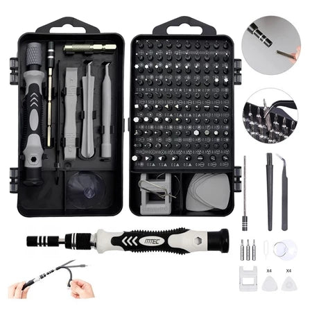 Jogo Chaves De Fenda Precisão Com 115 peças 1 Kit Ferramentas Novo P/ Manutenção Celular Notebook Tablet Reparação