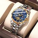 Relógio Masculino De Quartzo Luminoso POEDAGAR Homem Moda Original Cronógrafo Esportivo De Mutifução De Aço Inoxidável