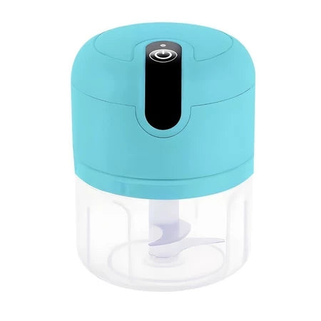 Mini Processador Elétrico de Alimentos Portátil com 3 lâminas de aço inox USB 250 ml Bivolt