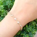 Kit Conjunto Colar + Pulseira+ Brinco Ponto de Luz Banhado à Ouro 18k Folheado