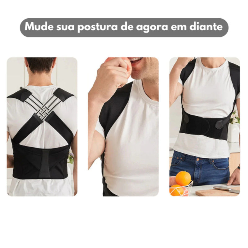 Corretor de Postura Colete Cervical Cinta Alinha Coluna Unissex